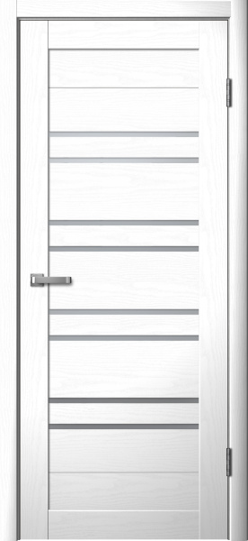 Межкомнатная дверь FlyDoors 282 ДО Ясень белый/ Черный лакобель 900х2000