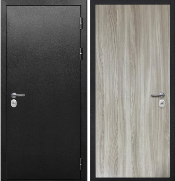 Входная дверь с терморазрывом AGAT Термо Страж 1 Букле антрацит/ Ясень шимо 860х2050 Левое