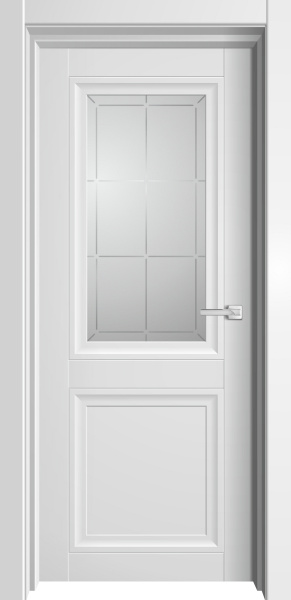 Межкомнатная дверь Дверная линия Орион 2 ДО Вайт/ Сатин 600х2000