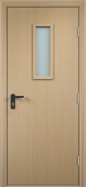 Дверь противопожарная деревянная остекленная ДДПО-01 EI-60 Беленый дуб 600х2000