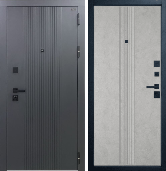 Входная дверь VFD Balance Twin Graphica VR Sharkskin/ Antic Loft 860х2050 Левое