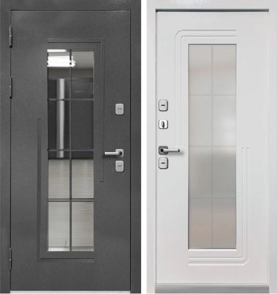 Входная дверь с терморазрывом Luxor Termo 7 Букле графит/ Белый 860х2050 Правое