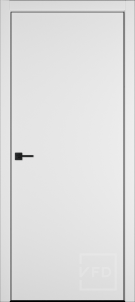 Межкомнатная дверь VFD Basic Z Emalex Ice/ кромка ABS черная с 4-х сторон 900х2000 (Защелка пласт. WC + накладные петли)
