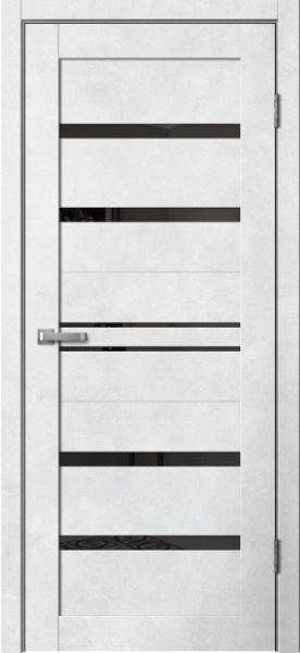 Межкомнатная дверь FlyDoors 293 (B1) ДО Бетон светлый/ Черный лакобель 600х2000