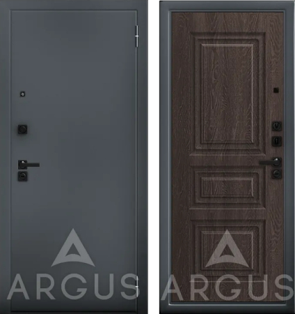 Входная дверь Argus ДА 84 Скиф Букле графит/ Филадельфия шоколад 870х2060 Правое
