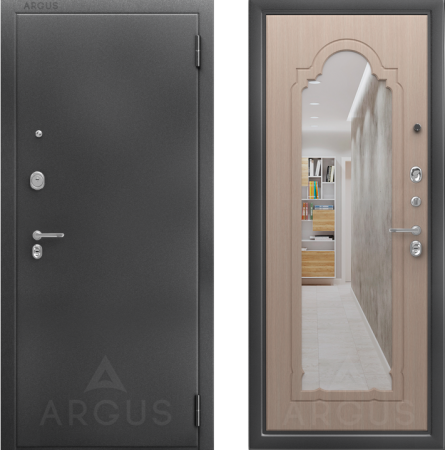 Входная дверь Argus ДА 66 Прага  Антик серебро/ Капучино 970х2050 Левое