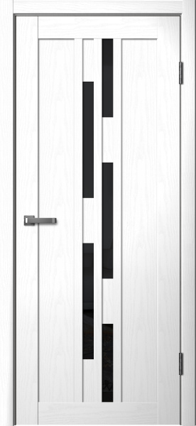 Межкомнатная дверь FlyDoors 232 ДО Ясень белый/ Черный лакобель 900х2000