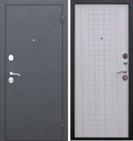 Входная дверь Ferroni Гарда 8 мм Муар черный/ Ясень белый 860х2050 Левое