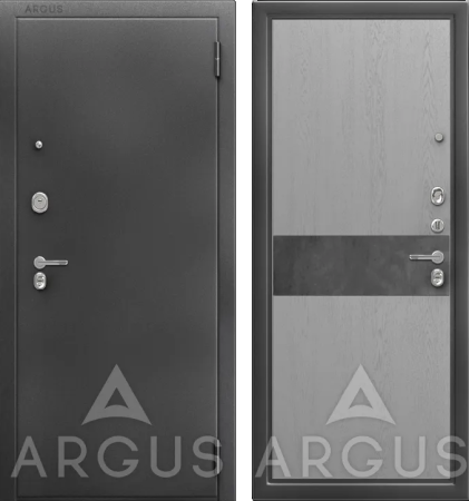 Входная дверь Argus ДА 65 Фьюри Антик серебро/ Роял вуд серый 870х2050 Левое