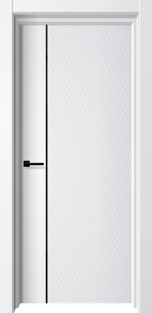 Межкомнатная дверь FlyDoors COSMO 6 Белый/ кромка ПВХ черная  900х2000
