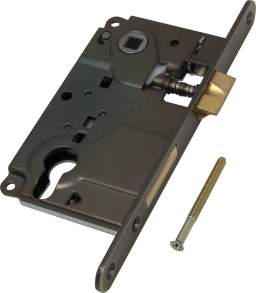 Замок под цилиндр металлический AGB B01025.50 без отв.пл  AB Бронза античная