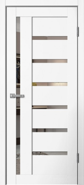 Межкомнатная дверь FlyDoors 217 (B4) Эмалит Белый/ Зеркало 600х2000