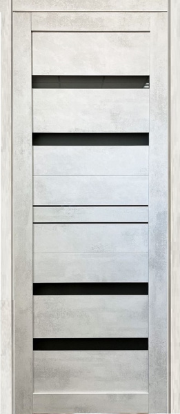 Межкомнатная дверь модель PV-10 BETON Бетон снежный/ Черный лакобель 600х2000