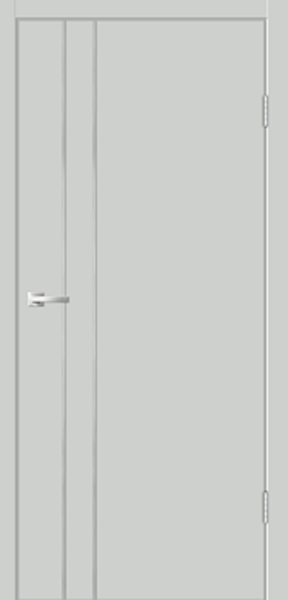 Межкомнатная дверь VellDoris TECHNO M2 EMALUX Доломит/ кромка Алюм.хром с 4-х сторон, молдинг алюм. 900х2000 (Защелка магнит. WC)
