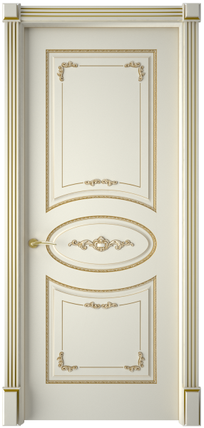 Межкомнатная дверь InterneDoors Амелия ДГ Слоновая кость/ патина золото 600х2000