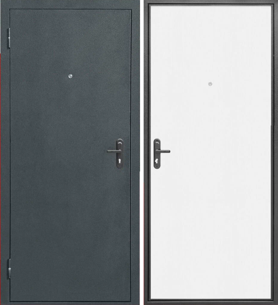 Входная дверь Ferroni Стройгост 5 РФ (Прораб 1) Антик серебро/ Беленый дуб 860х2050 Левое