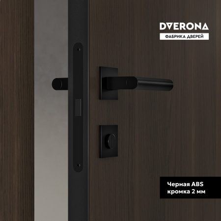 Межкомнатная дверь DVERONA Флэт CPL Дуб Браун/ ABS черная 800х2000