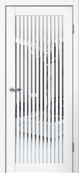 Межкомнатная дверь FlyDoors C7 ДО Эмалит Белый/ Зеркало 600х2000