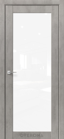 Межкомнатная дверь DVERONA Сингл Бетон серый/ Белый лакобель 600х2000