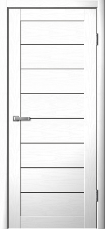 Межкомнатная дверь FlyDoors 242 ДО Ясень белый/ Черный лакобель 800х2000