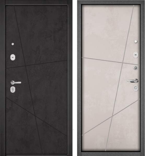 Входная дверь Мастино Trust Eco PP Бетон графит 9Е-207/ Бетон серый 9Е-207 860х2050 Левое