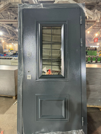 Входная дверь с терморазрывом Ferroni 11 см Протерма ЗD Стеклопакет Графит/ Белый 860х2050 Правое