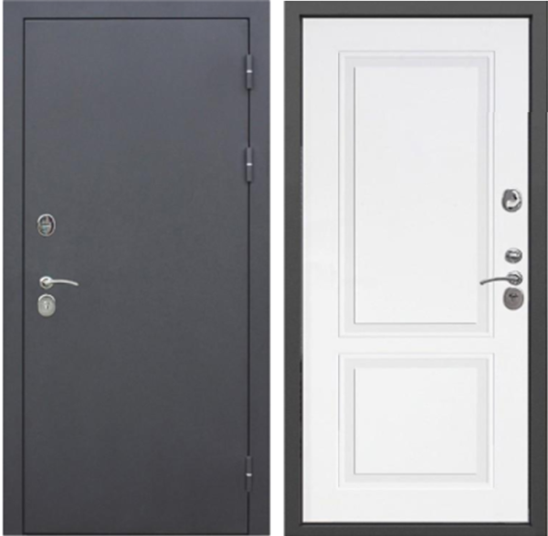 Входная дверь с терморазрывом AGAT Термолюкс Антик серебро/ Белый 860х2050 Левое