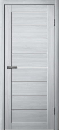 Межкомнатная дверь FlyDoors 242 ДО  Ясень пепельный/ Черный лакобель  800х2000