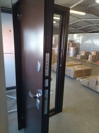 Входная дверь с терморазрывом Промет Термо Норд Антик медь/ Лиственница белая 980х2050 Правое