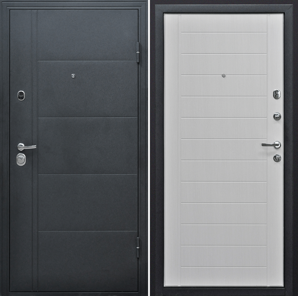 Входная дверь Форпост Эверест Серый муар/ Беленый дуб 860х2050 Левое