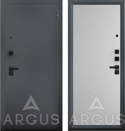 Входная дверь Argus ДА 64 Ивен Black Style Букле графит/ Силк маус 970х2050 Левое