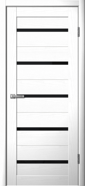 Межкомнатная дверь FlyDoors 206 ДО Ясень белый/ Черный лакобель 900х2000