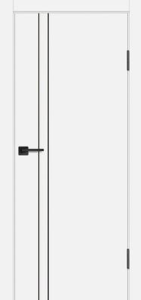 Межкомнатная дверь Дубрава Сибирь Техно-4 Белый матовый/кромка черная 600х2000