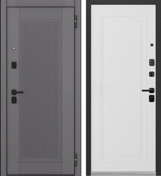Входная дверь BOST Сенатор Графит/ Белый 860х2070 Левое
