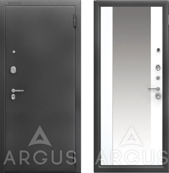 Входная дверь Argus ДА 66 Вояж Антик серебро/ Эмалит арктик 870х2050 Левое