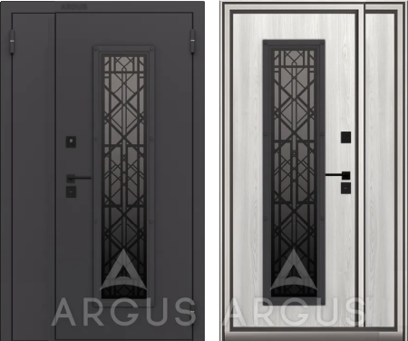 Входная дверь с терморазрывом Argus ПОД ЗАКАЗ Букле черный/ ПВХ по каталогу 1150х2050 Правое