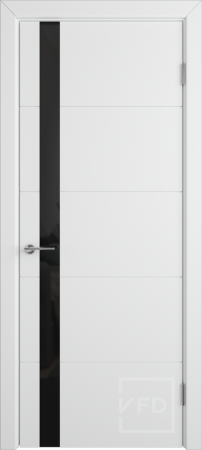 Межкомнатная дверь VFD Trivia ДО Polar/ Black Gloss 600х2000 (Врезка под замок)