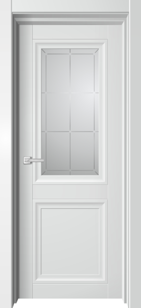 Межкомнатная дверь ALEX DOORS Анастасия 2 ДО Белый снег/ Английская решетка 600х2000