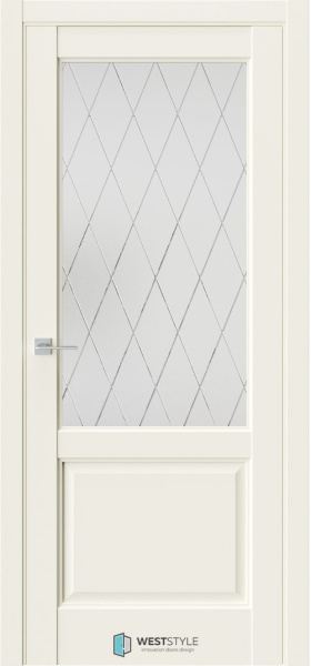 Межкомнатная дверь WestStyle SE 4 ДО Emlayer бежевый/ Сатин рис. "Ромб" 600х2000