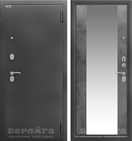 Входная дверь Берлога Тринити Вояж Антик серебро/ Бетон темный 870х2060 Правое