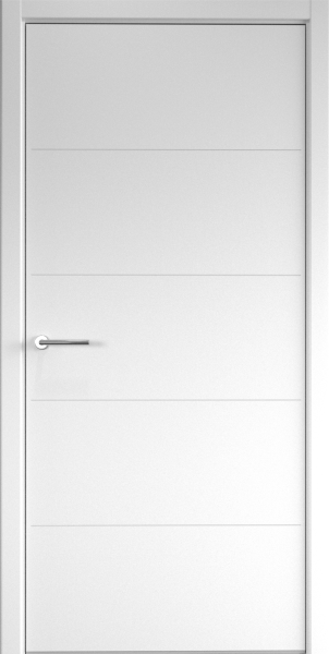 Межкомнатная дверь Albero Геометрия-4 ДГ Белый 600х2000 (Защелка магнит. WC)