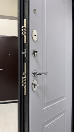 Входная дверь BOST Галант (new) Антик серебро/ Белый 860х2070 Левое