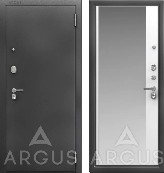 Входная дверь Argus ДА 66 Магнум Антик серебро/ Эмалит арктик 870х2050 Левое