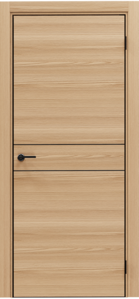 Межкомнатная дверь Portika Porta-52 4AB Natural Oak/ кромка Алюм.черная с 4-х сторон 900х2000 (Защелка магнит. WC)