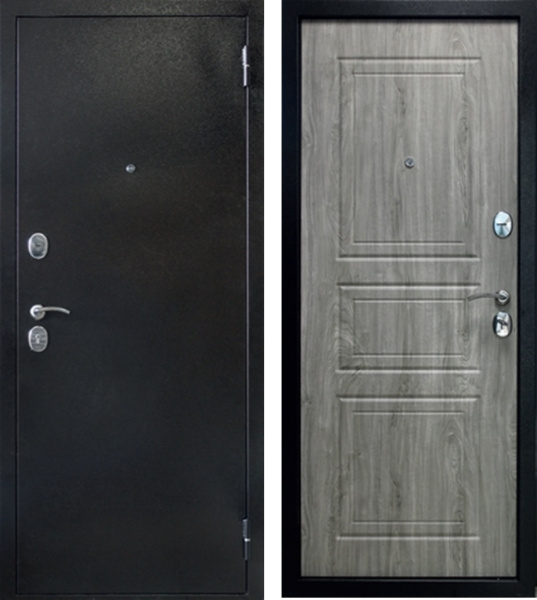 Входная дверь Optimum Евро Темное серебро/ Дуб мелфорд грей 860х2050 Левое