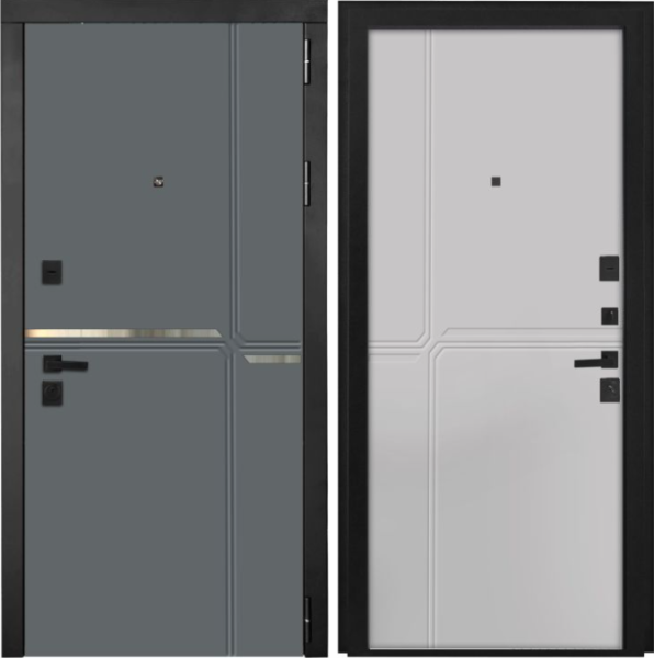 Входная дверь KOVA Aqus Санд антрацит/ Санд лайт грей 860х2050 Левое