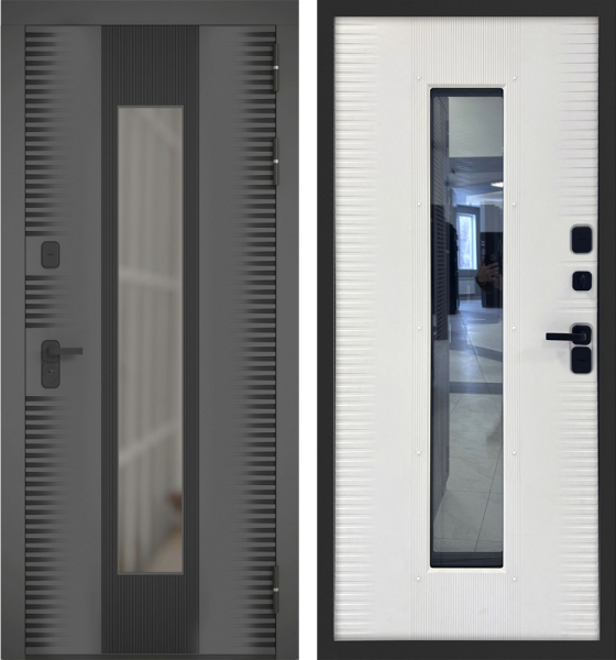 Входная дверь с терморазрывом Страж 3К FINITO Termo PP Графит/ Белый 860х2050 Левое