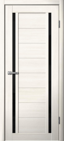 Межкомнатная дверь FlyDoors 203 ДО  Ясень снежный/ Черный лакобель  800х2000