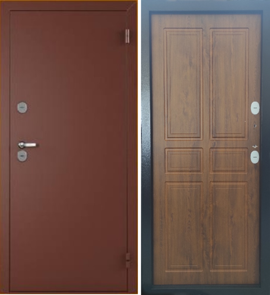 Входная дверь с терморазрывом Промет Термо Норд Антик медь/ Золотистый дуб 880х2050 Правое