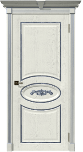 Межкомнатная дверь Дубрава Сибирь Валенсия ДГ Белый ясень пат.серебро 900х2000